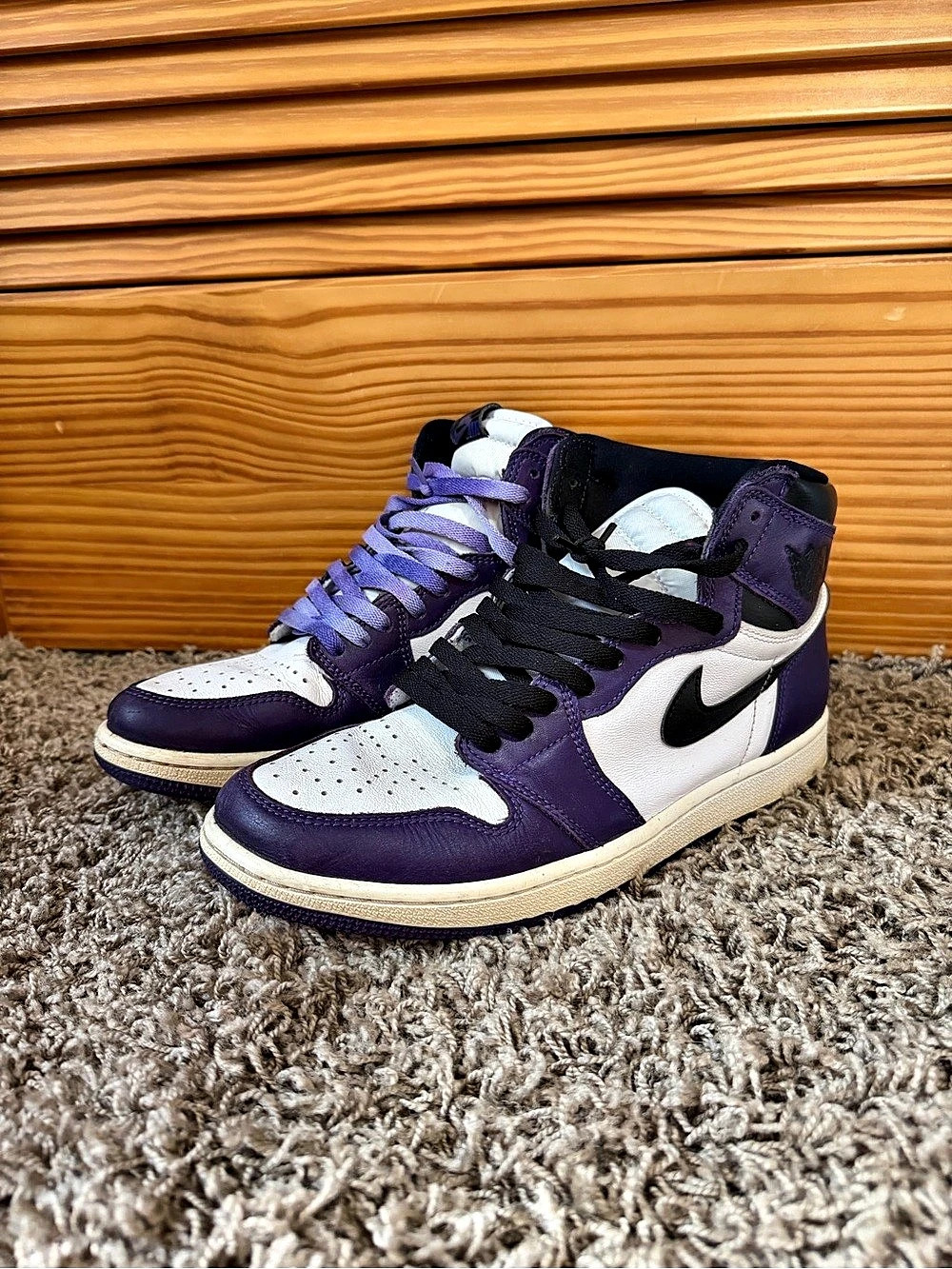 Nike Air Jordan 1 High-Top Sneakers Purple & White